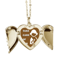 thumbnail image 1 of Care Women Injury Body Art Deco Fashion Folded Wings Peach Heart Pendant Necklace, 1 of 4