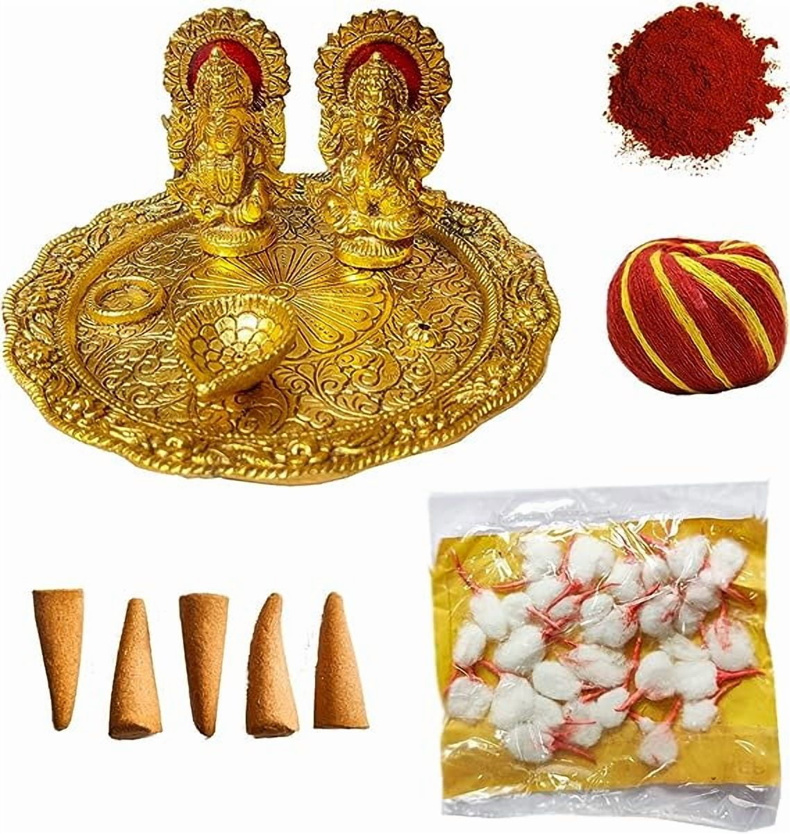 Care Wonder Diwali Aluminium Puja Platter Decoration
