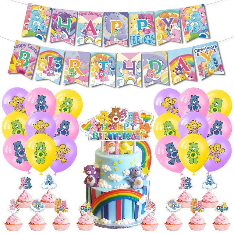 Care cute Bears Party Decorations Party Favors Includes Happy Birthday  Banner,Cake Topper,Cupcake Toppers,Hanging Swirl,Balloons Birthday Party  Decorations Favors for Kids 
