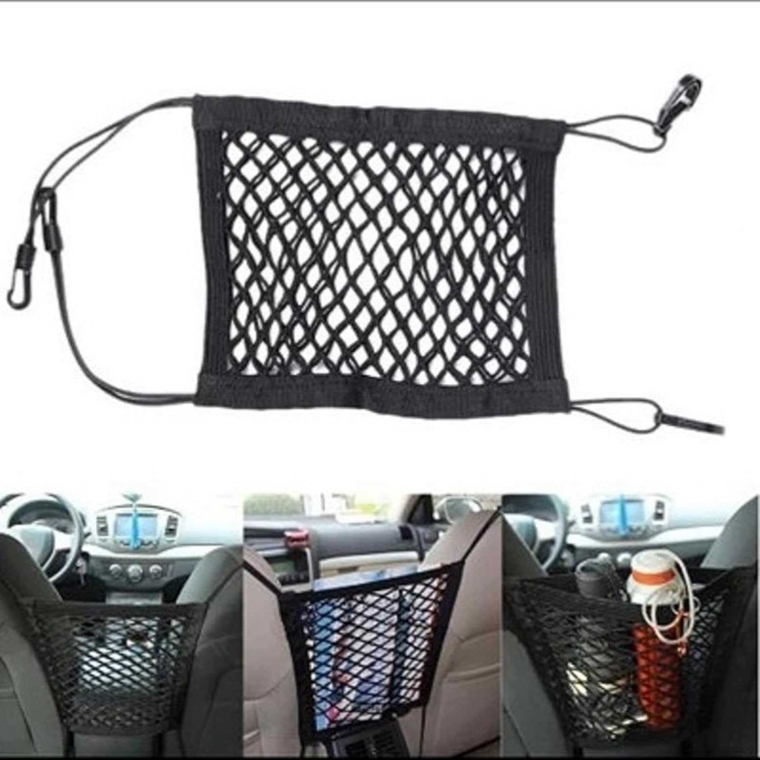 CareFlection Car Mesh Organizer Seat Back Net Bag Barrier of Backseat