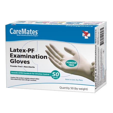 CareMates Latex-Powder Free Disposable Medical Grade Examination Gloves Large 50 Ct, Pack of 2
