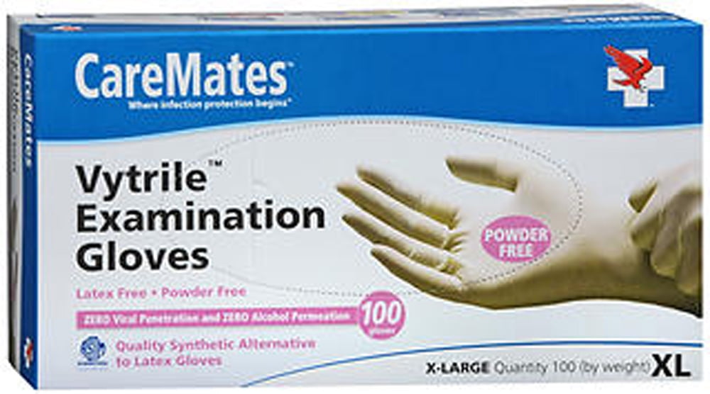 CareMates Vytrile Examination Gloves, XLarge, 100 Count