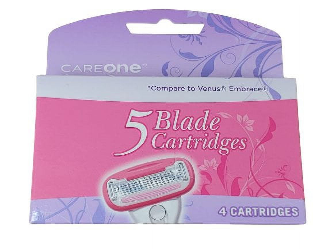 CareOne Women's 5 Blade Razor Blade Refills, 4 count