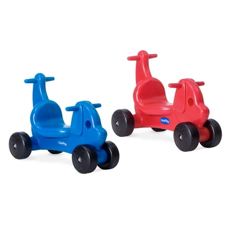 CarePlay 2-in-1 Puppy Push & Ride On Toy, Indoor & Outdoor Use, 50 lb Capacity, 2-Pack, Blue & Red