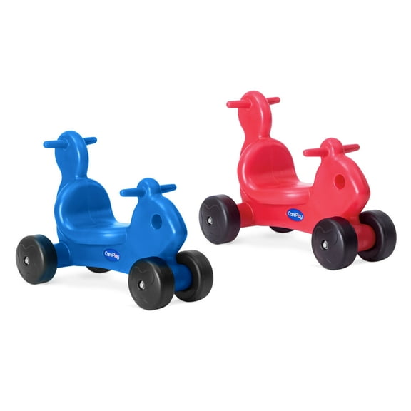 CarePlay 2-in-1 Squirrel Push & Ride On Toy, Indoor & Outdoor Use, 50 lb Capacity, 2-Pack, Blue & Red