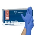 thumbnail image 1 of CareStock Blue Nitrile Exam Gloves - Ultra-Strong with Slip-Resistant Textured Grip - Disposable Powder-Free Medical Gloves for Cooking & Healthcare, Large, 200 Count, 1 Box, 1 of 10