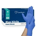 thumbnail image 1 of CareStock Blue Nitrile Exam Gloves - Ultra-Strong with Slip-Resistant Textured Grip - Disposable Powder-Free Medical Gloves for Cooking & Healthcare, Medium, 200 Count, 1 Box, 1 of 10