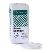 CareStock Gauze Sponge - Highly Absorbent, Medical-Grade Cotton Wound Dressing, First-Aid Essential - Non-Sterile 8-Ply Square, 2 x 2 in., 200 per Pack, 25 Packs, 5000 Total