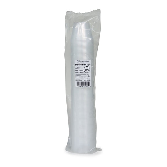 CareStock Medicine Cups, Disposable Cup with Measurement Lines, 100 Count, 1 Pack