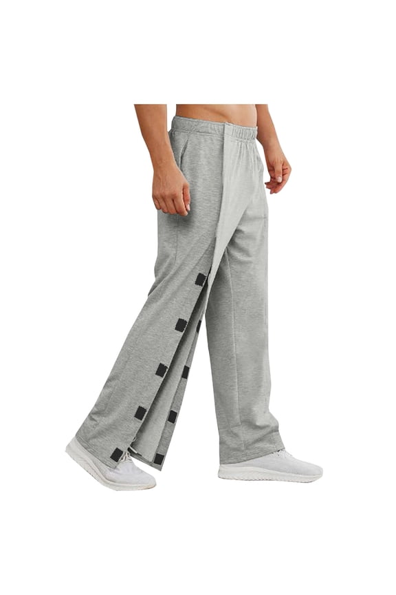 Mens Tear Away Pants Loose Fit Easy Care Side Full Open Post Surgery Recovery Pants