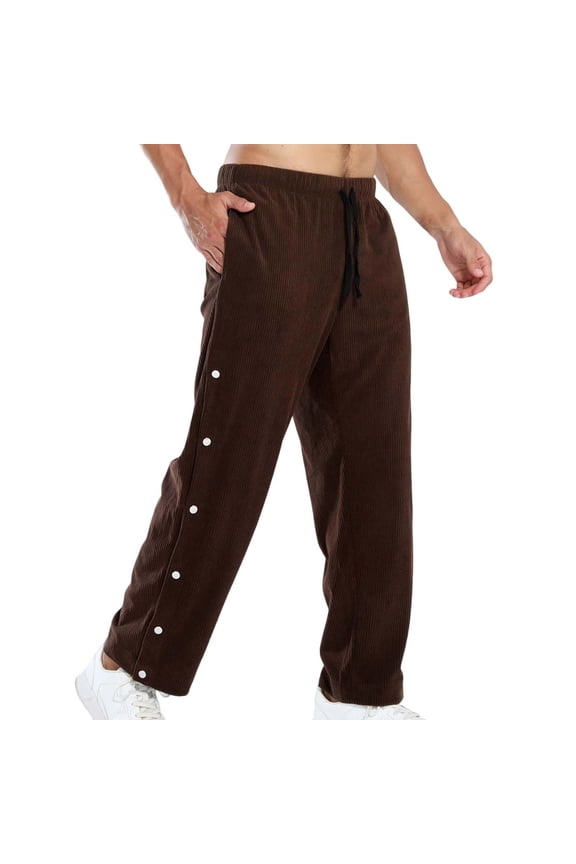 Mens Tear Away Pants Loose Fit Easy Care Side Snap Open Post Knee Surgery Sweatpants Breakaway Pants Men