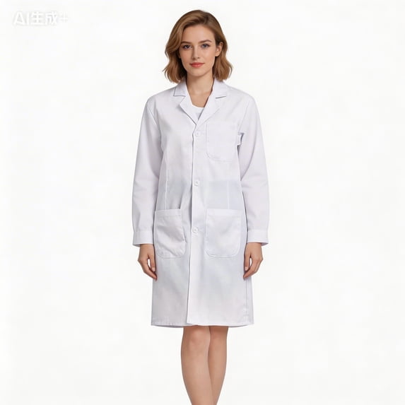 CareWardrobe Scrub Dress for Women Breathable Long Sleeve V-Neck Scrub Top with Pockets Easy Care Scrubs for Women Women'S Scrubs