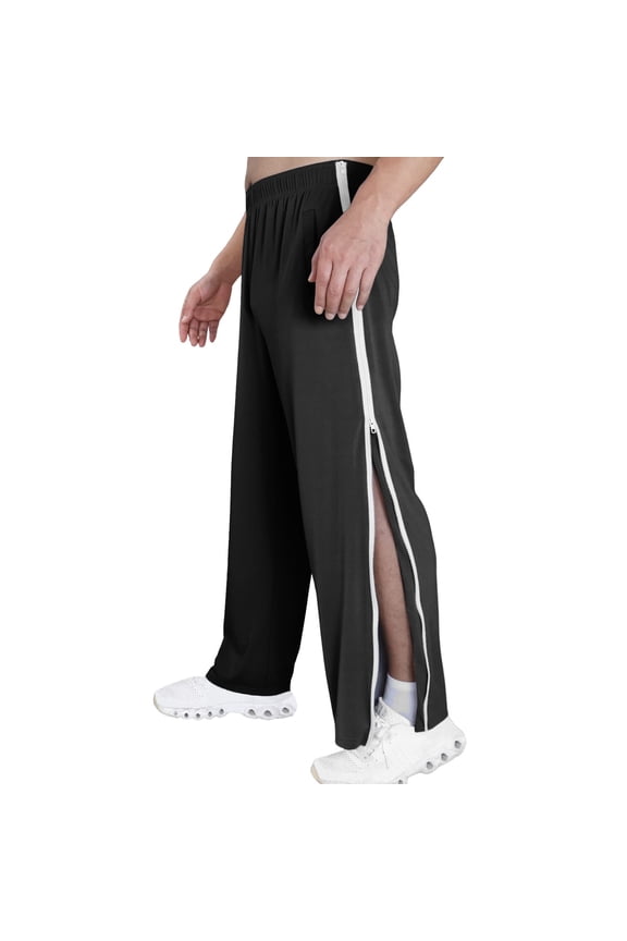 Tear Away Pants for Men Breathable Easy Care Side Zipper Open Post Surgery Sweatpants Breakaway Pants Men With Pockets