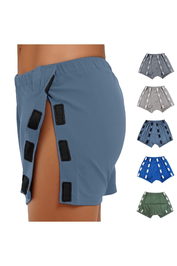 Tear Away Shorts for Men Women Loose Fit Easy Care Post Surgery Adaptive Short Pants Side Full Open Athletic Breakaway Shorts Men