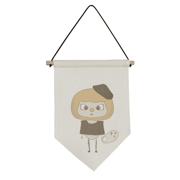 Career Artist Color Pen Paper View UU Canvas Flag Hanging Wall Art Decor Banner