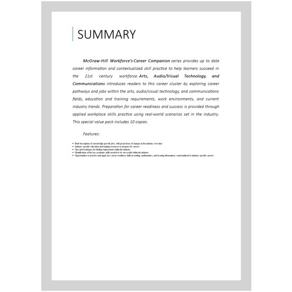 Pre-Owned Career Companion: Art, Audio/Video Technology, and Communications Value Pack (10 Copies), (Paperback)