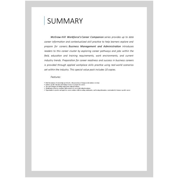 Pre-Owned Career Companion: Business Management and Administration Value Pack (10 Copies), (Paperback)