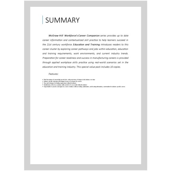 Pre-Owned Career Companion: Education and Training Value Pack (10 Copies), (Paperback)