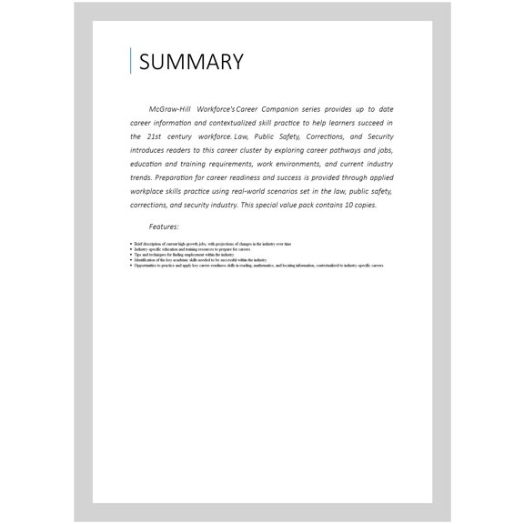 Pre-Owned Career Companion: Law, Public Safety, Corrections, and Security Value Pack (10 Copies), (Paperback)