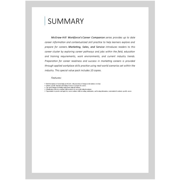 Pre-Owned Career Companion: Marketing, Sales, and Service Value Pack (10 Copies), (Paperback)