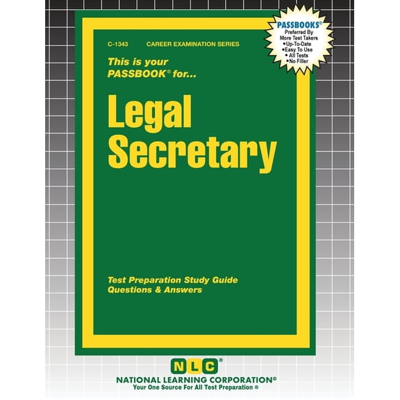 Career Examination Legal Secretary, Book 1343, (Paperback)