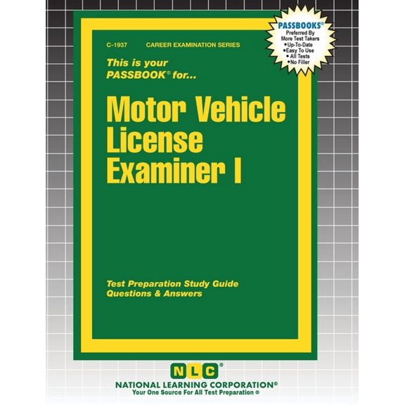 Career Examination Motor Vehicle License Examiner I, Book 1937, (Paperback)