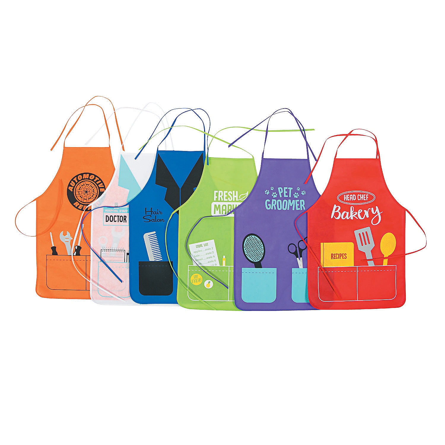 Assorted Aprons Career Printed Apron Assortment - Party Wear - 12 Pieces - Walmart.com