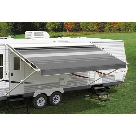 Carefree 18 ft. 2 in. Black & Gray Dune Stripe White Weatherguard