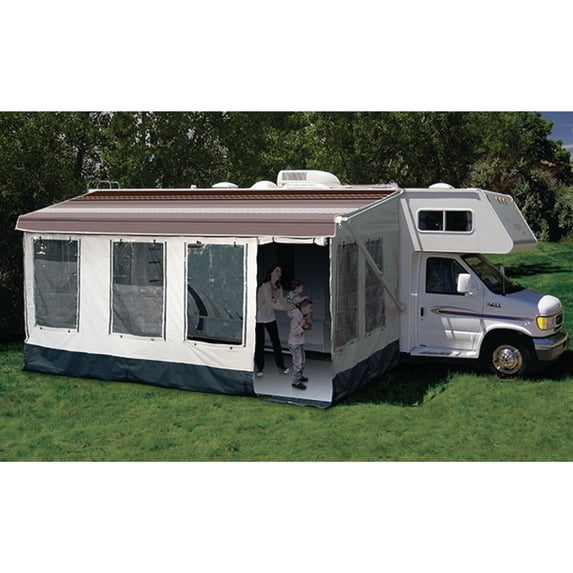 Carefree 211800A Buena Vista, Clear, Fabric, 18' or 19', RV Screen Room for RV Exterior, Easy Setup