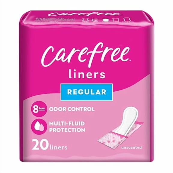 Carefree Acti-Fresh Body Shape Regular Pantiliners, Unscented, 20 Ea, 3 Pack