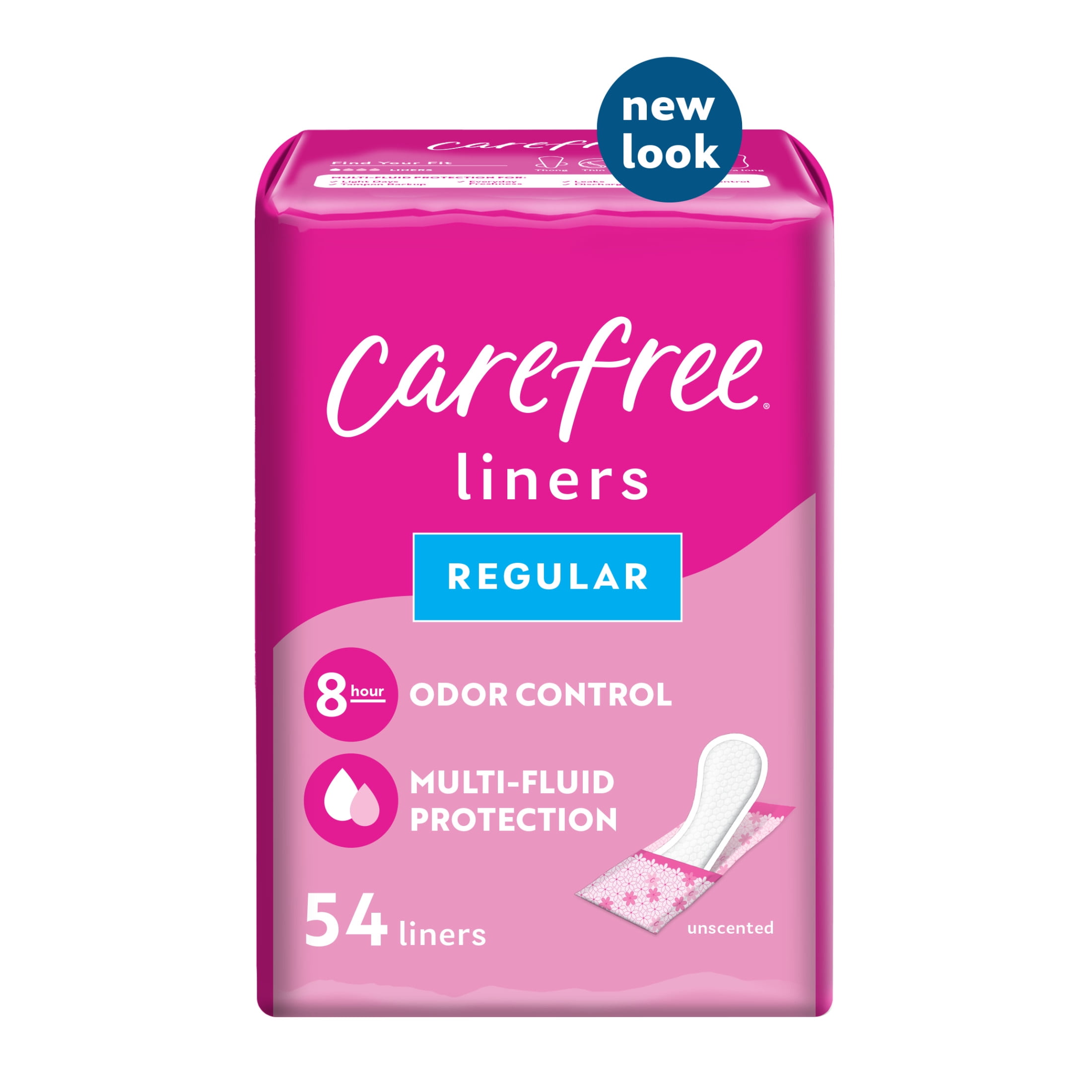 Carefree Regular Panty Liners, Unscented, Wrapped,