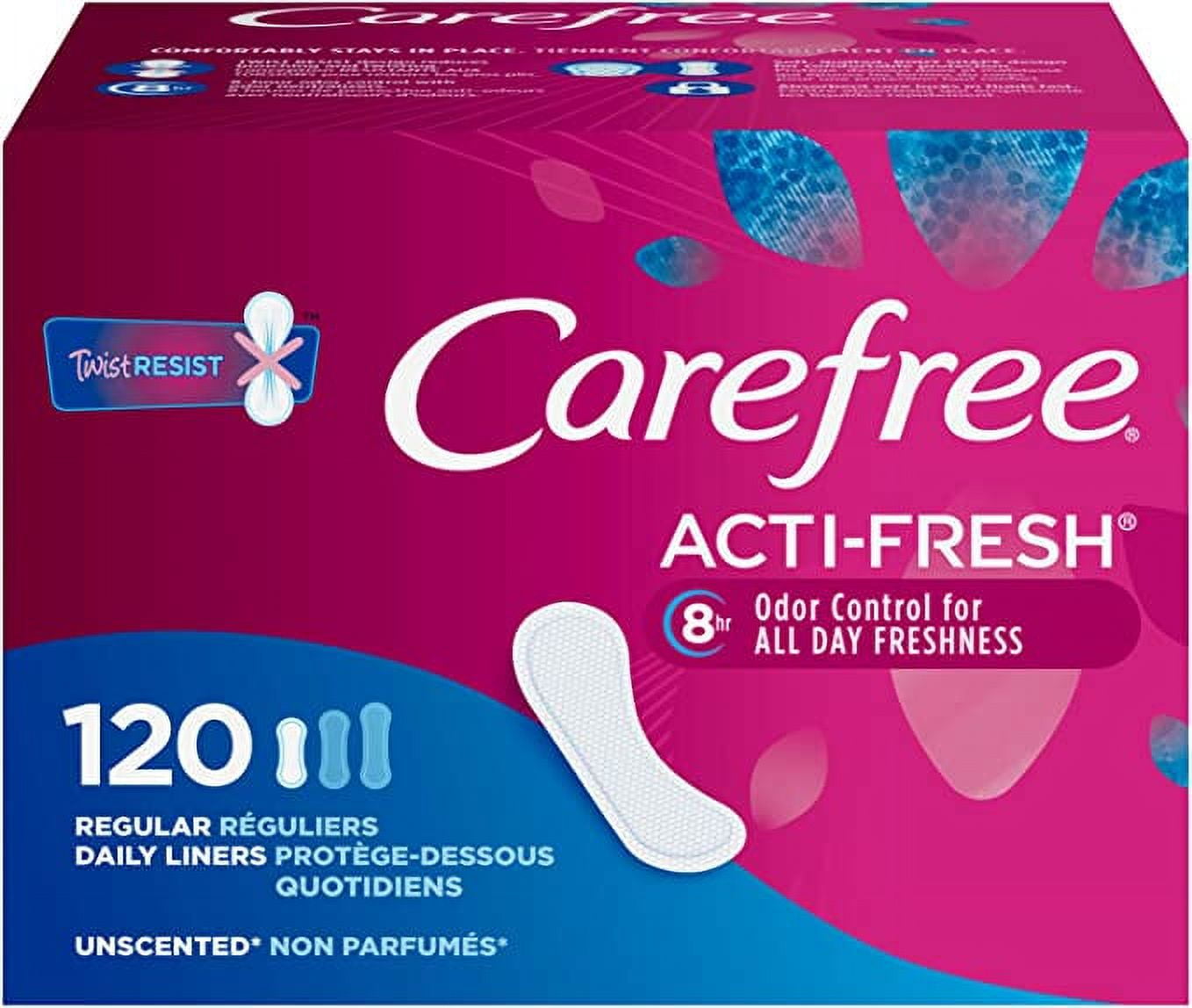 Carefree ActiFresh Panty Liners, Soft and Flexible Feminine Care