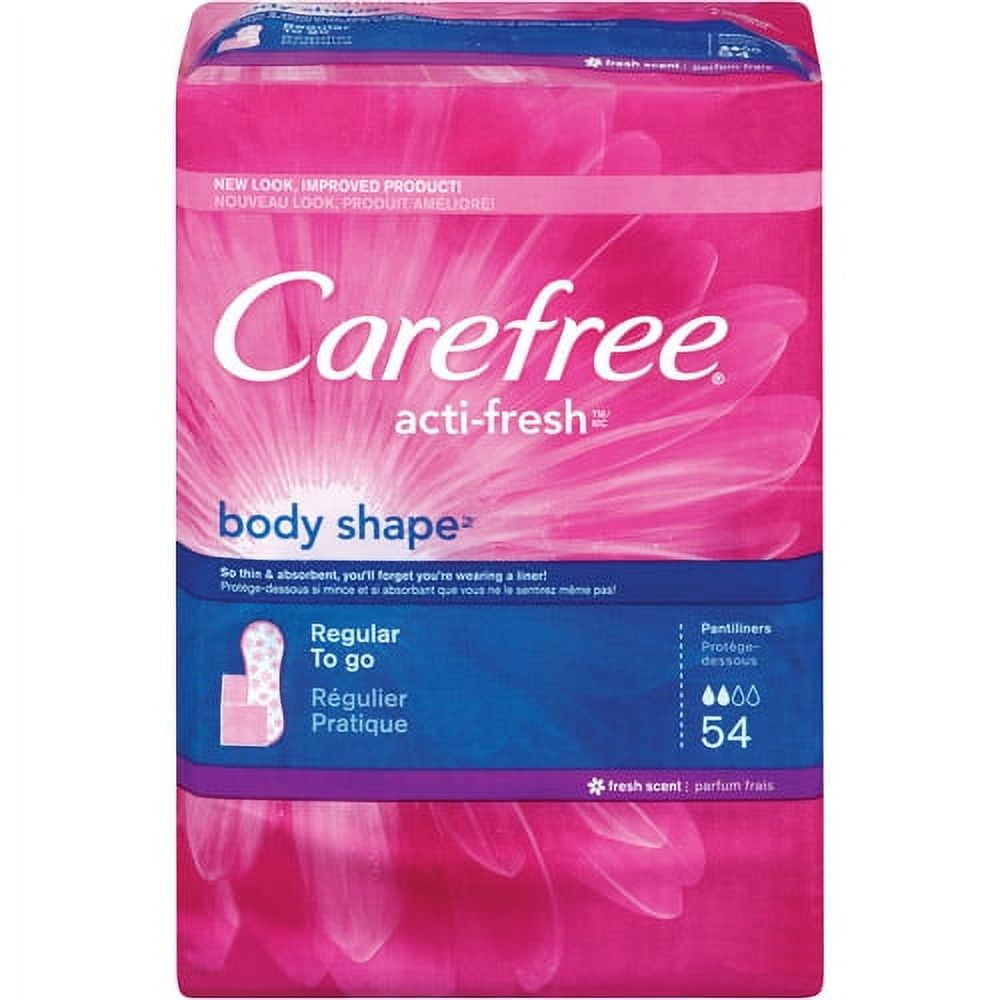 Carefree Body Shape Regular Scented Pantiliners, 54ct