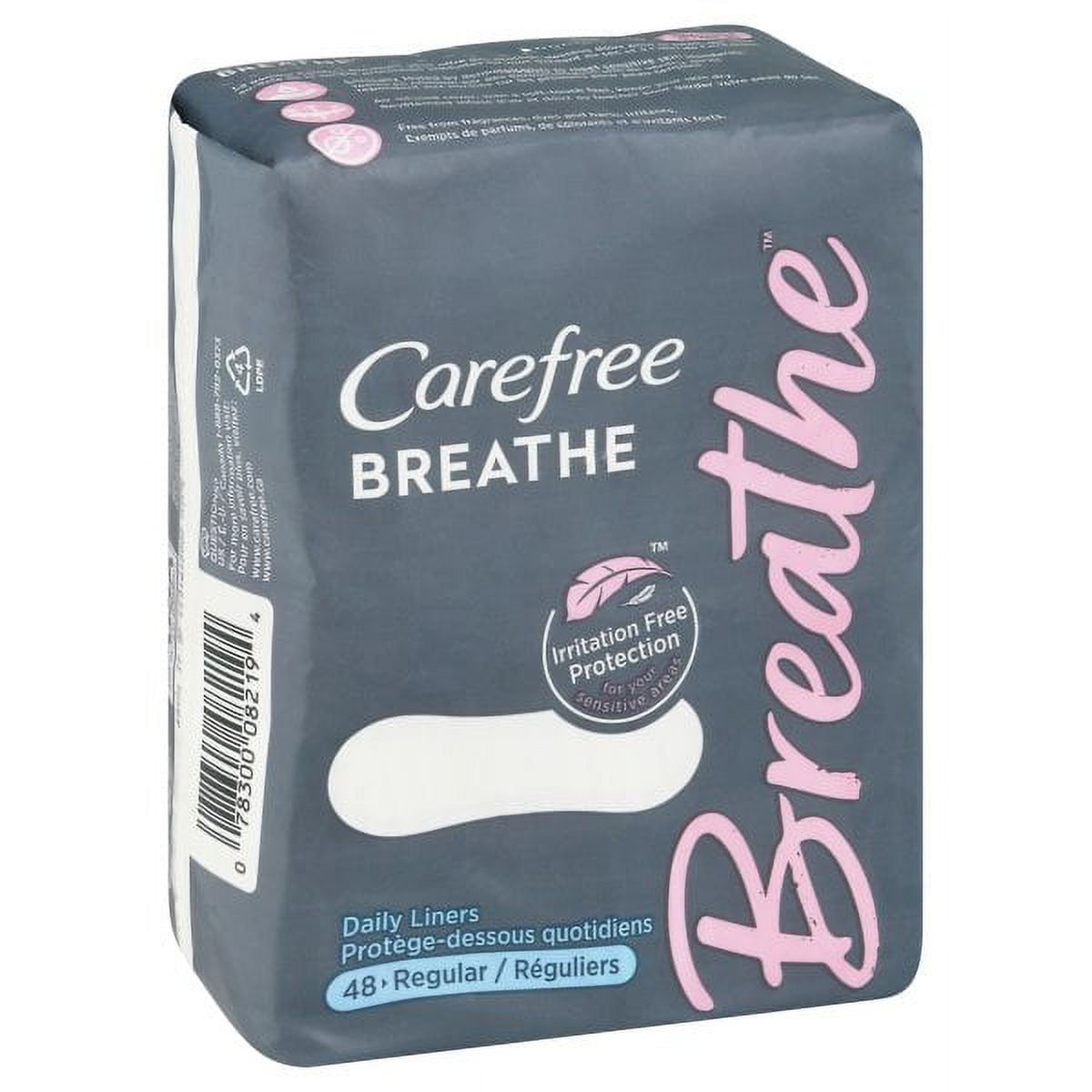 Carefree Breathe Panty Liners, Individually Wrapped, 48 Count