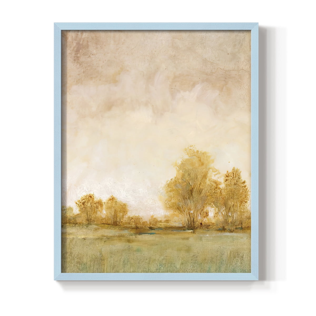 Carefree Day I Framed Print in Blue Solid Wood Framed Print No Nail Hanging