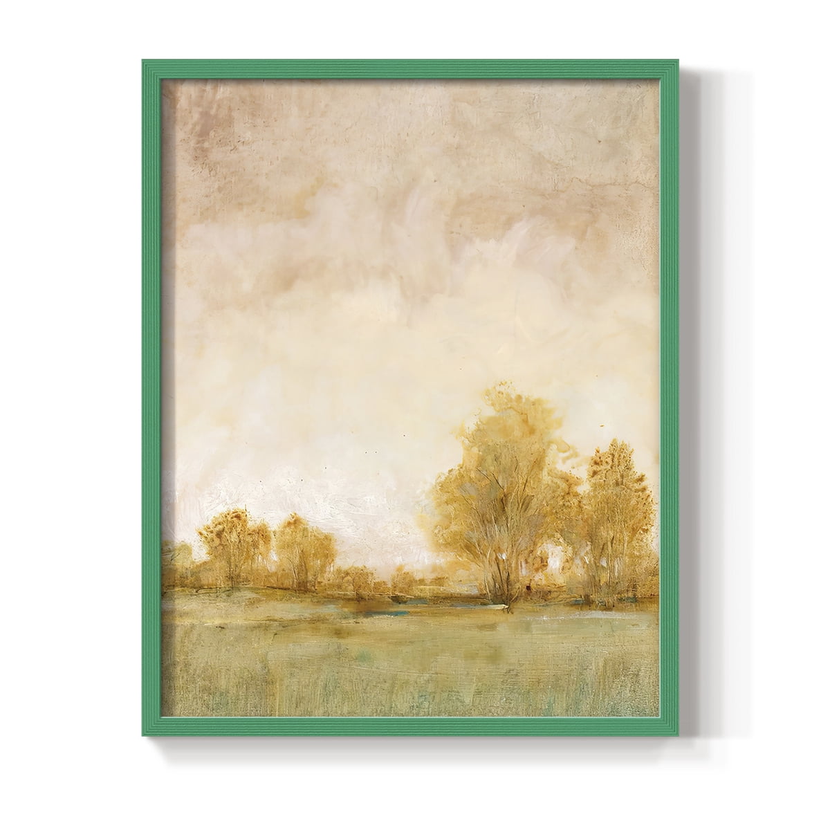 Carefree Day I Framed Print in Green Solid Wood Framed Print No Nail Hanging