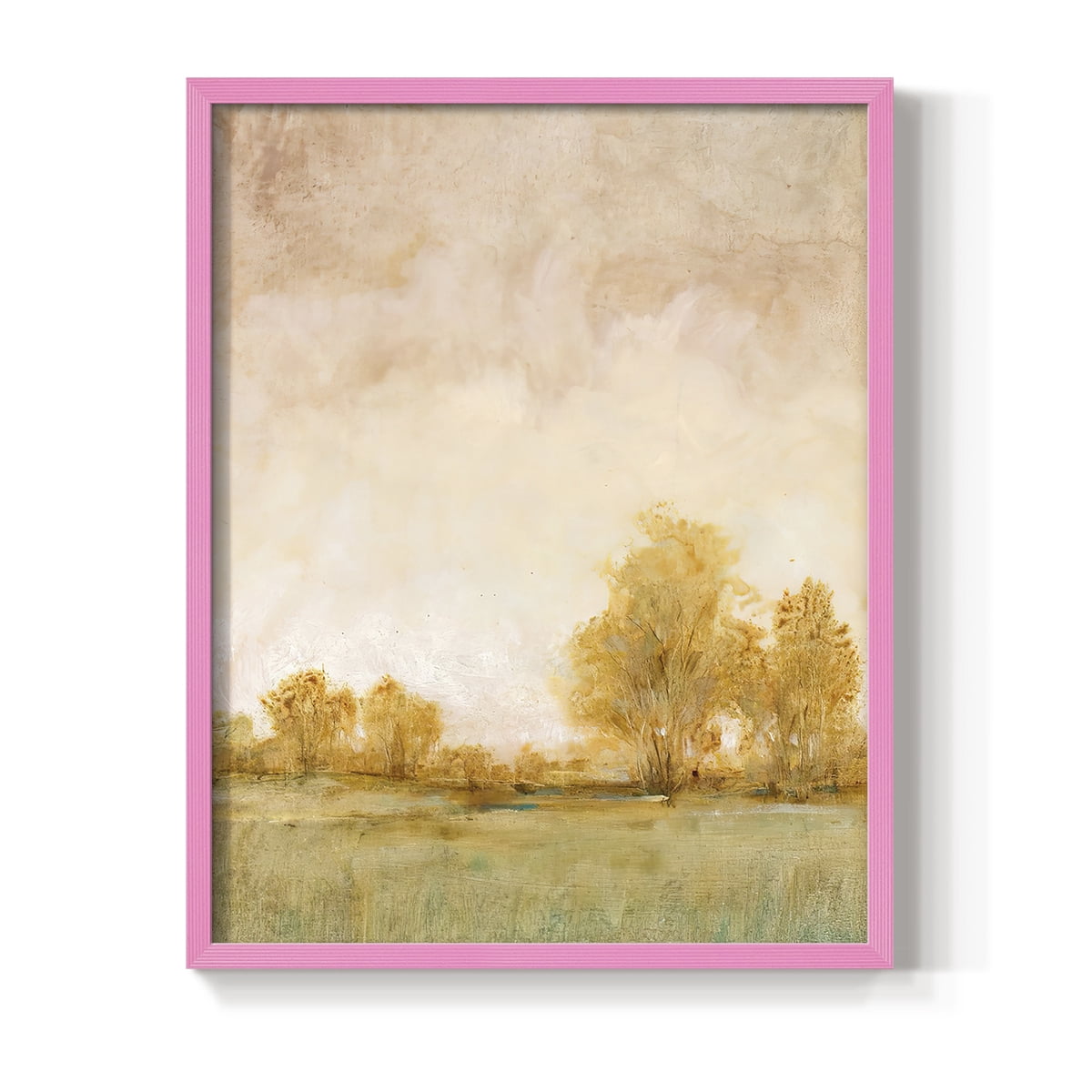 Carefree Day I Framed Print in Pink Solid Wood Framed Print No Nail Hanging