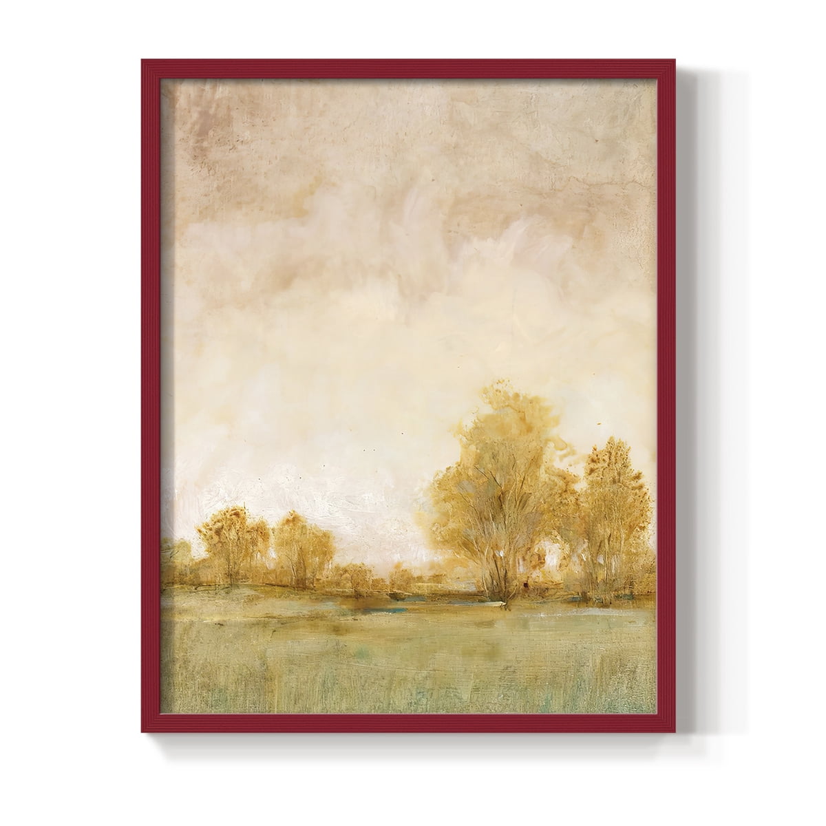 Carefree Day I Framed Print in Red Solid Wood Framed Print No Nail Hanging