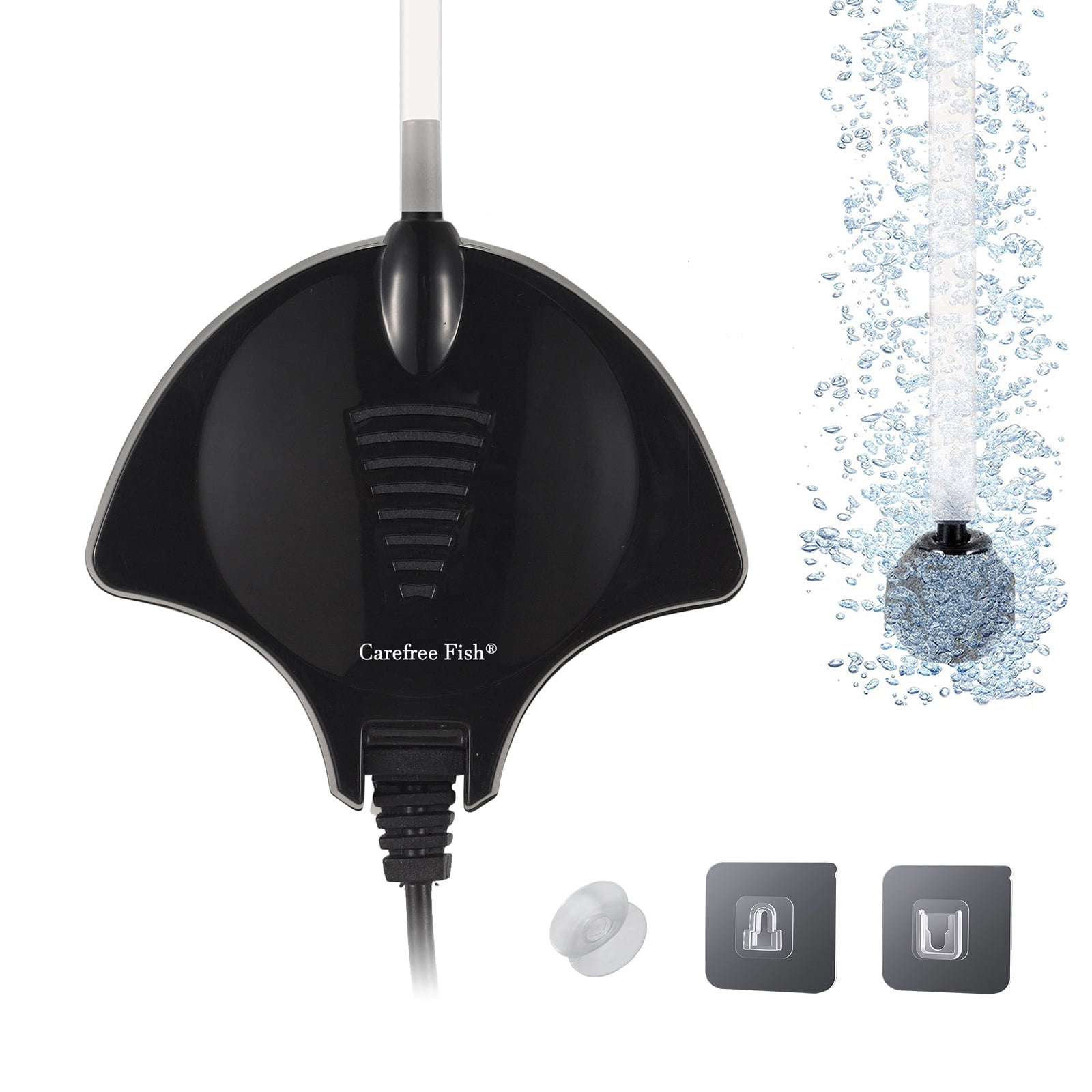 Carefree Fish Aquarium Air Pump Stone Bubbler Fish Tank Bowl Power