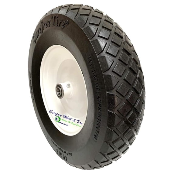 Carefree Flat Free 4.80/4.00-8 Wheelbarrow Wheel, 4" Centered Hub and 1" Bushing