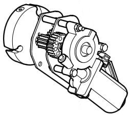 Black 12 Volt Wall Mount Awning Motor for Eclipse Awnings
