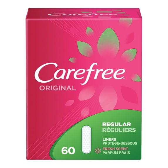 Carefree Original Daily Liners, Regular, Fresh Scent, 60 Ct