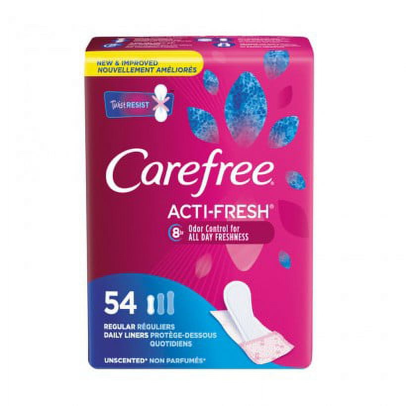 Carefree Panty Liners Regular Liners Wrapped, 54 Count (Pack of 16)
