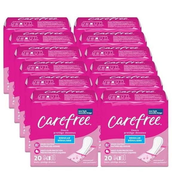 (12 pack) Carefree 210005200 Acti-Fresh Body Shape Regular to Go Unscented Pantiliners