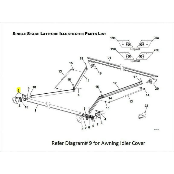 Carefree RV R001785-005 AWNING-REPAIR PARTS RV