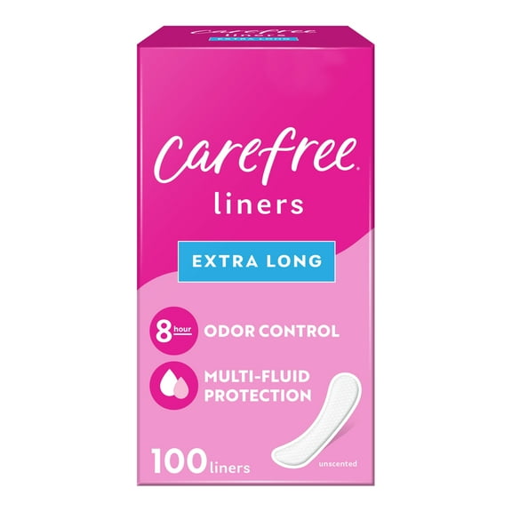 Carefree Panty Liners, Extra Long, Unscented (100 Count)