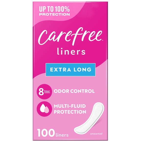 Carefree Panty Liners, Extra Long, Unscented (100 Count)