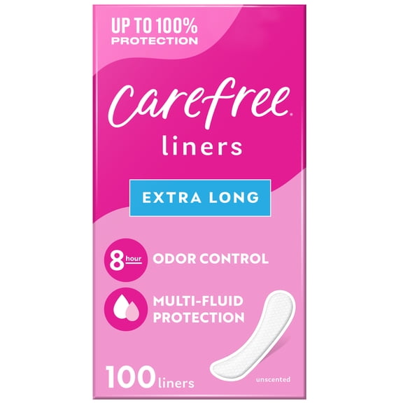 Carefree Panty Liners, Extra Long, Unscented (100 Count)
