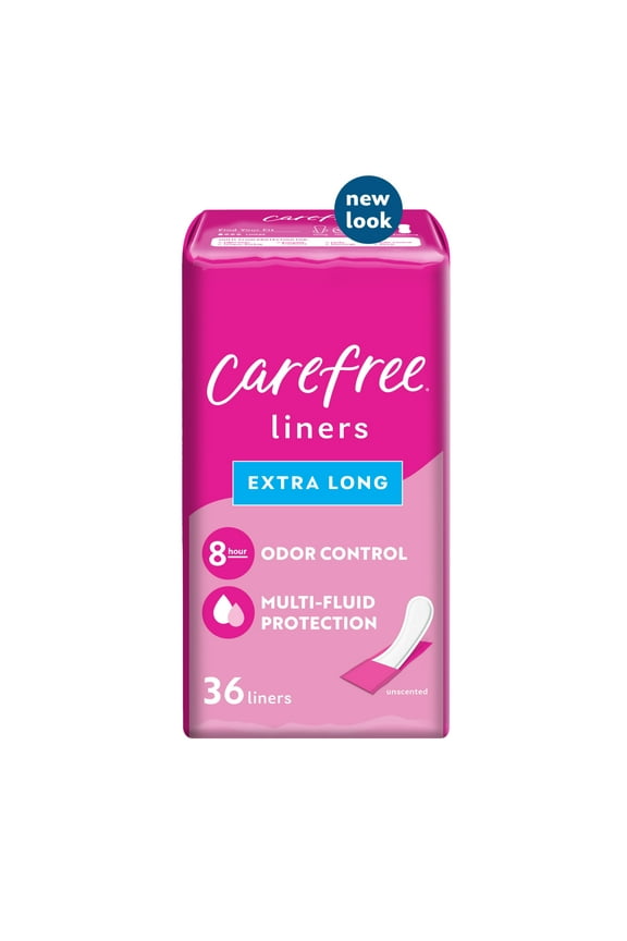 Regular Panty Liners, Extra Long, Unscented, 8 Hour Odor Control, 36 Ct