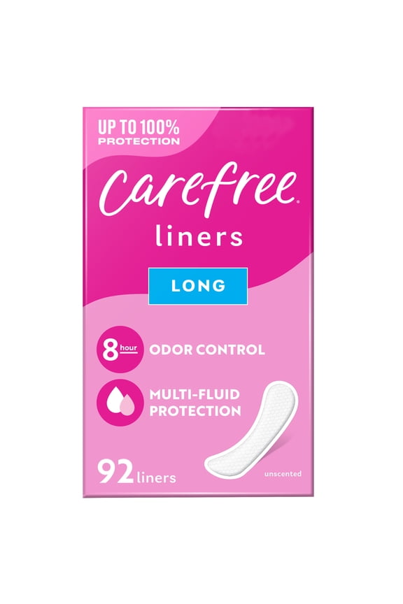 Panty Liners for Women, Long, Unwrapped, Unscented (92 Count)